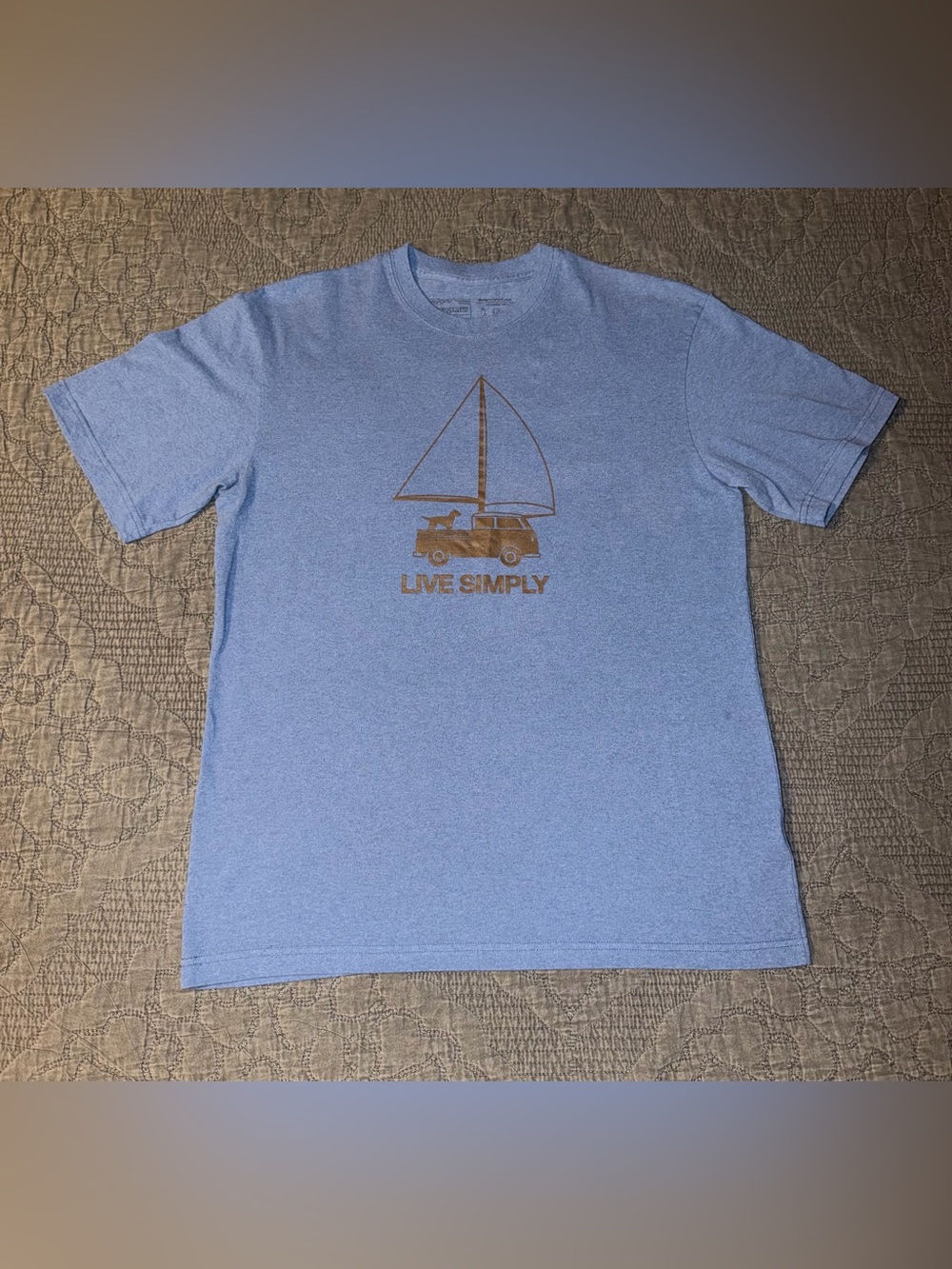 Patagonia Live Simply Wind-Powered Responsibili-tee T-Shirt Blue Men’s Size-S